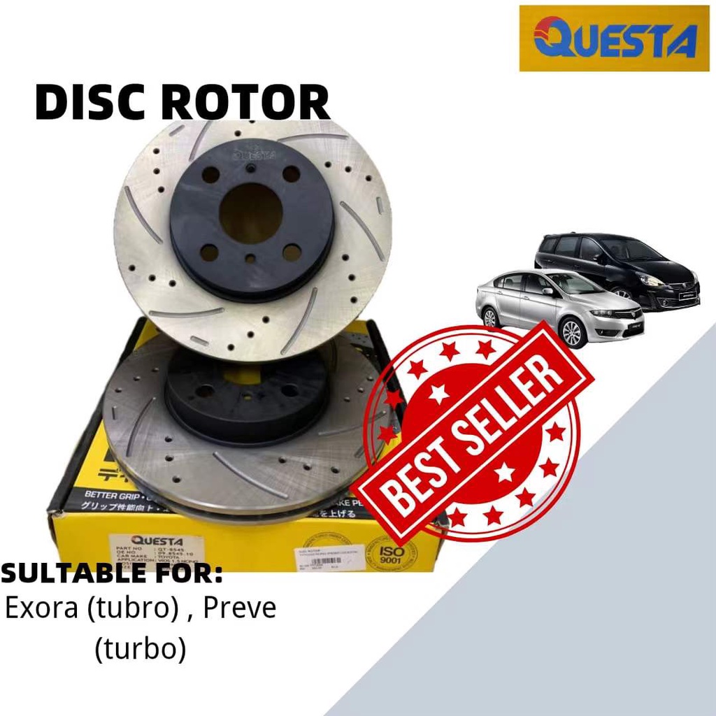 Proton Exora Turbo Preve Turbo Front Disc Rotor Set Pcs Questa