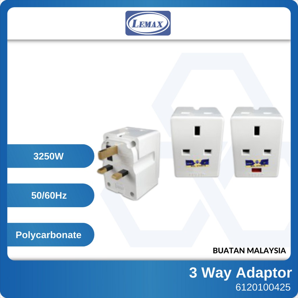 Lemax Way Adaptor Sirim Neon Light Indicator Surge Protection A