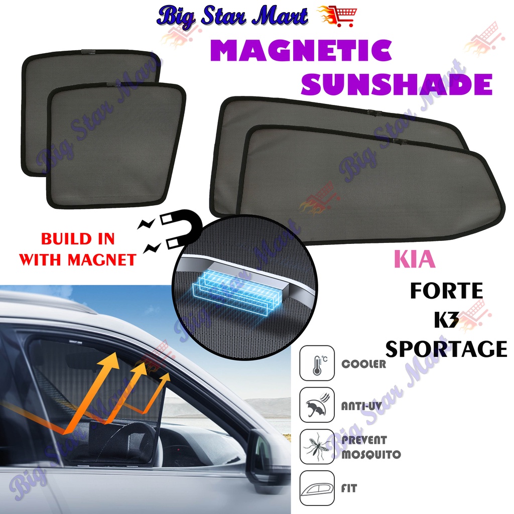 KIA Forte K3 Sportage Magnetic Sunshade Car Window Sun Shade Shopee