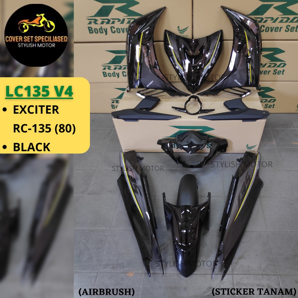 Lc V S Exciter Rc Black Rapido Cover Set Sticker Tanam