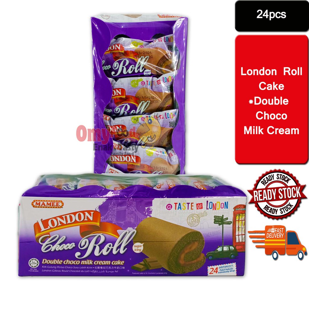 20pcs London Roll Cake Double Choco Milk Choco Strawberry