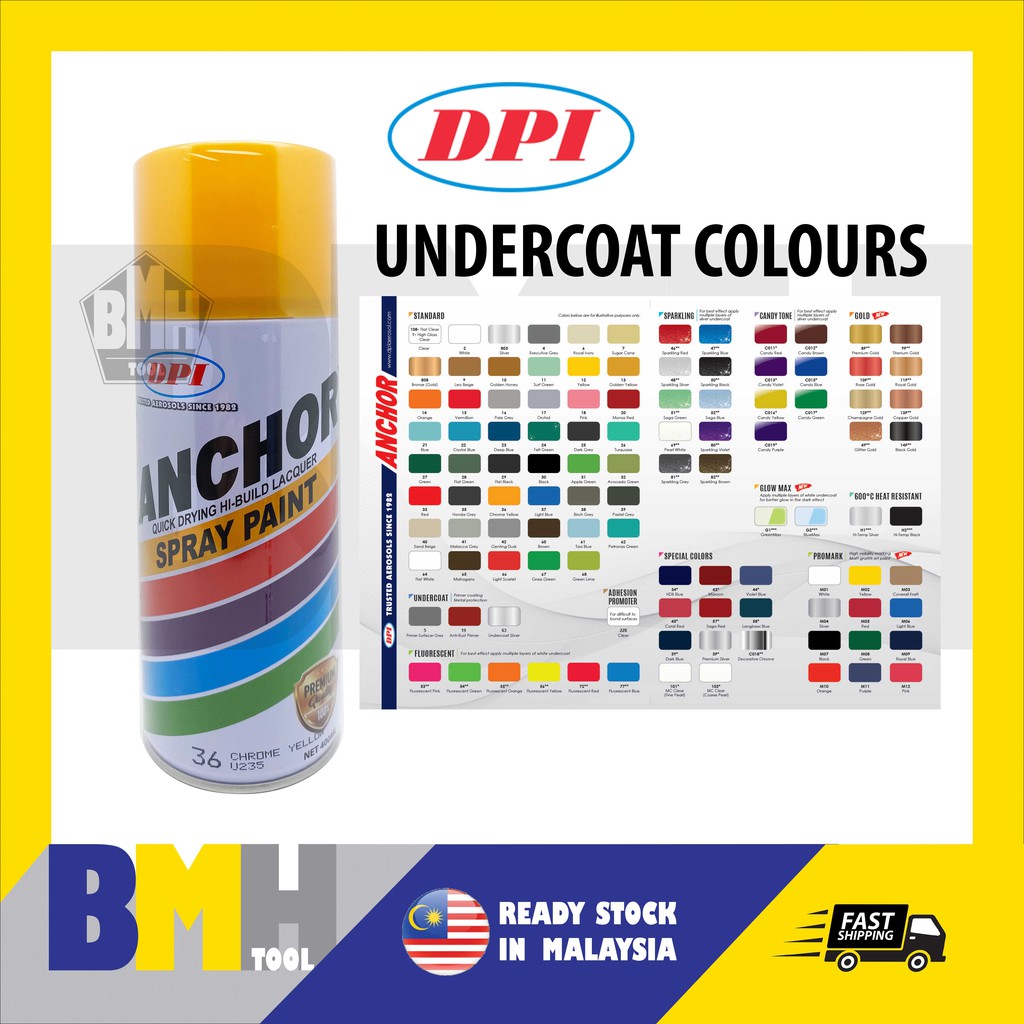 DPI ANCHOR SPRAY PAINT AEROSOL SPRAY 400ml UNDERCOAT COLOURS