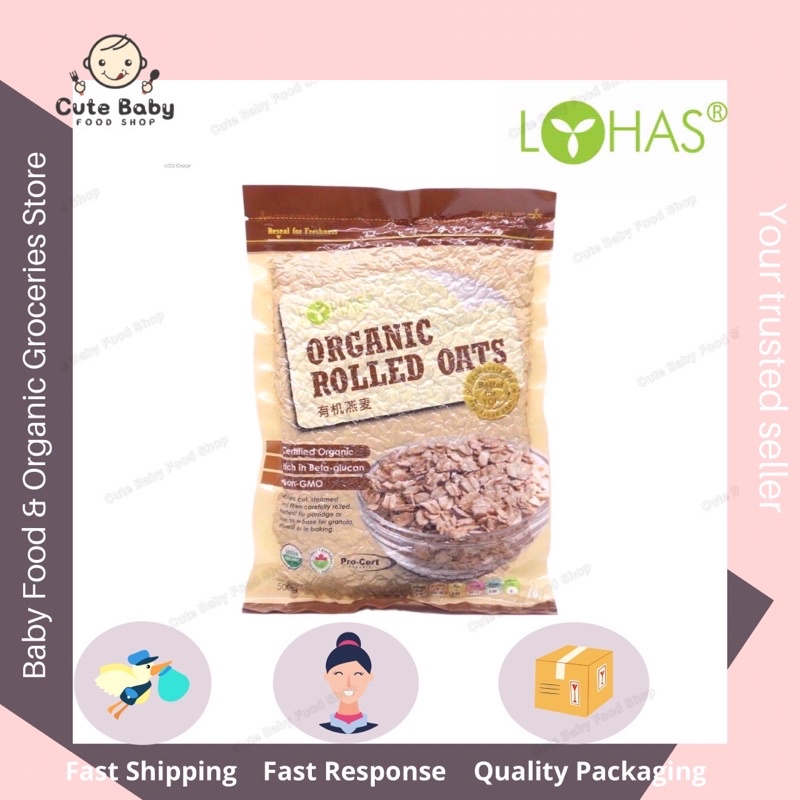 LOHAS Organic Rolled Oat 有机燕麦粗500g Shopee Malaysia