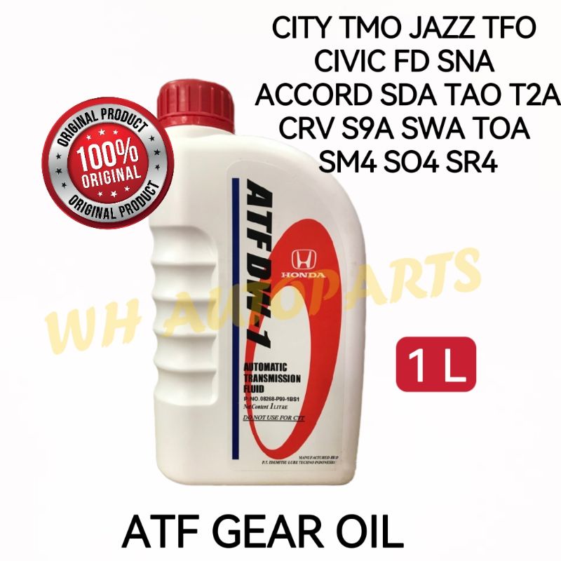 ORIGINAL HONDA ATF DW 1 1L GEAR OIL CITY TMO JAZZ TFO CIVIC FD SNA