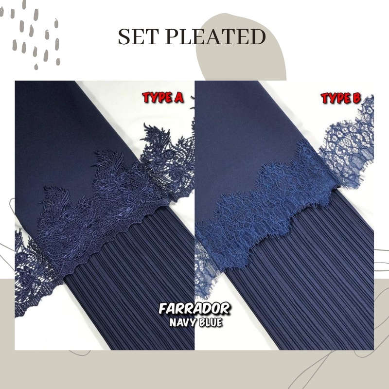 Kain Pasang Set Pleated With Border Lace Premium Quality Bidang