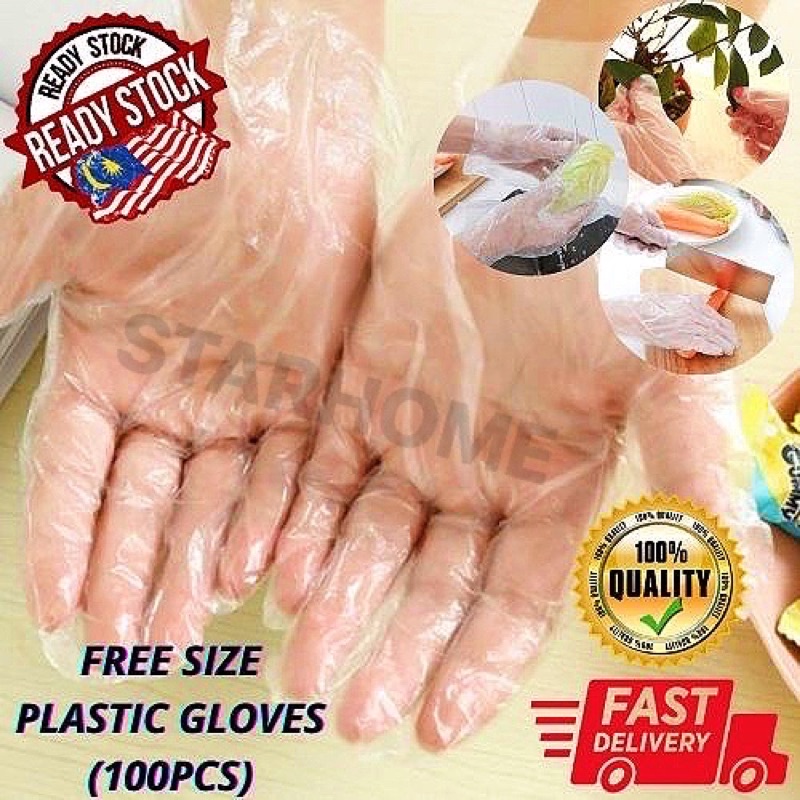 Disposable Glove One Off Plastic Gloves Restaurant BBQ Transparent Eco