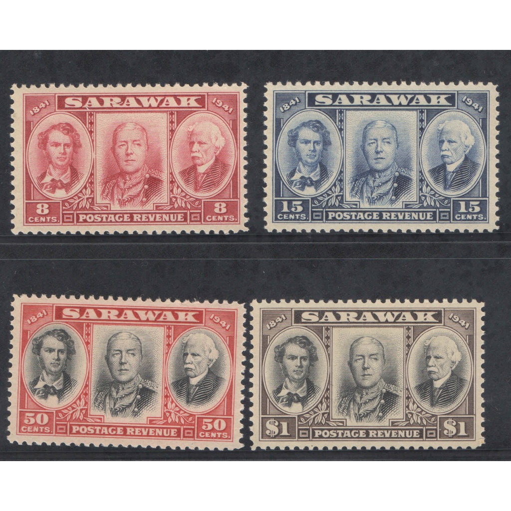 Setem Malaysia Sarawak 1946 Centenary Issue With No Watermark MLH Set