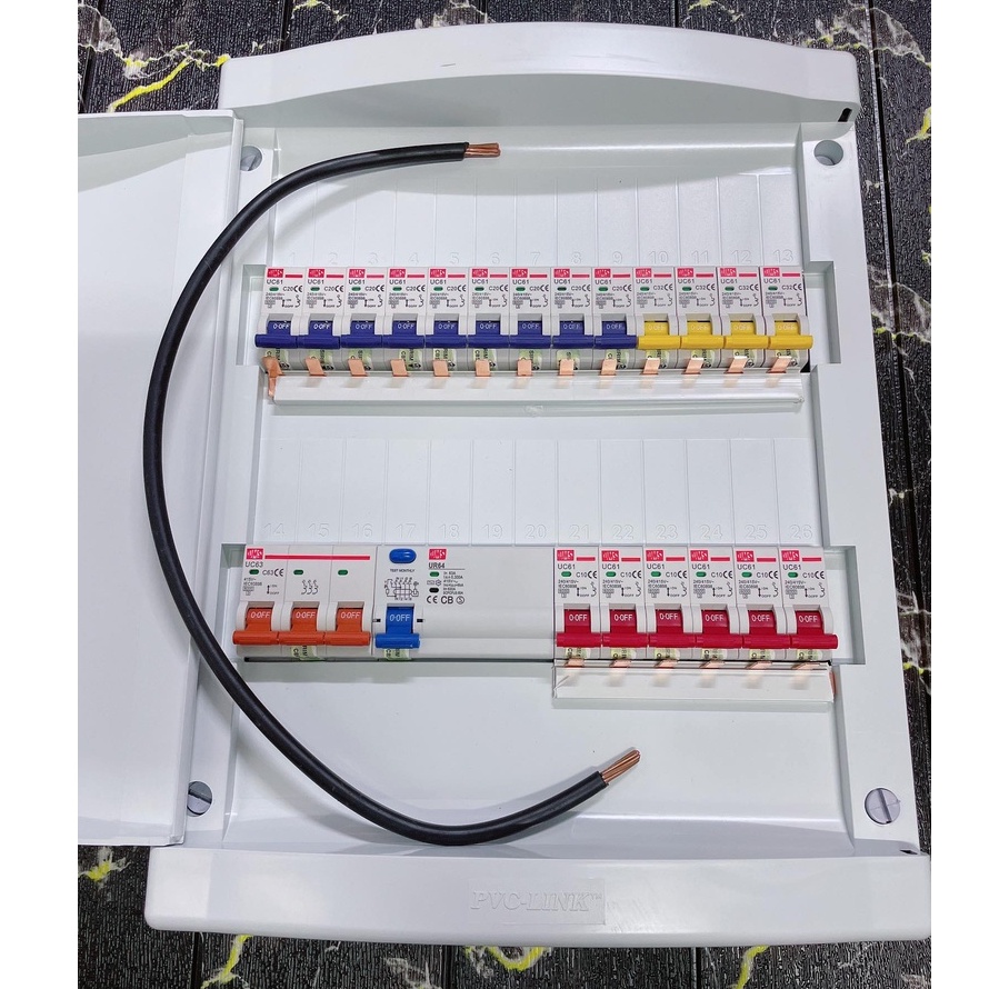 Way Three Phase Db Box Complete Set Mcb Elcb Wayar Cable