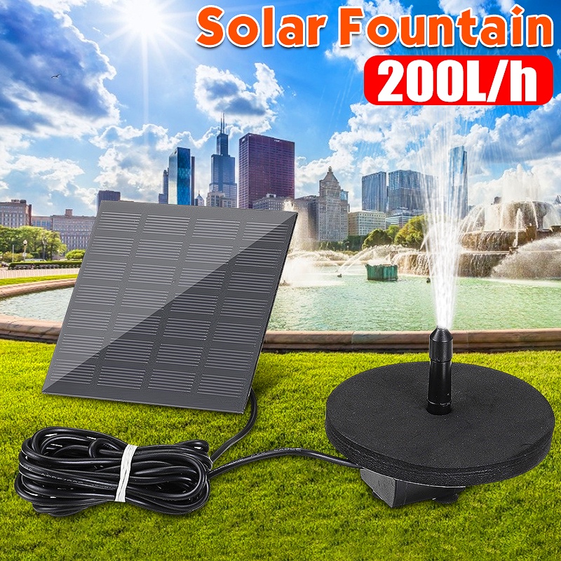 Solar Power Fountain 7V 1 5W 200L H Water Pump Aquarium Pool Garden