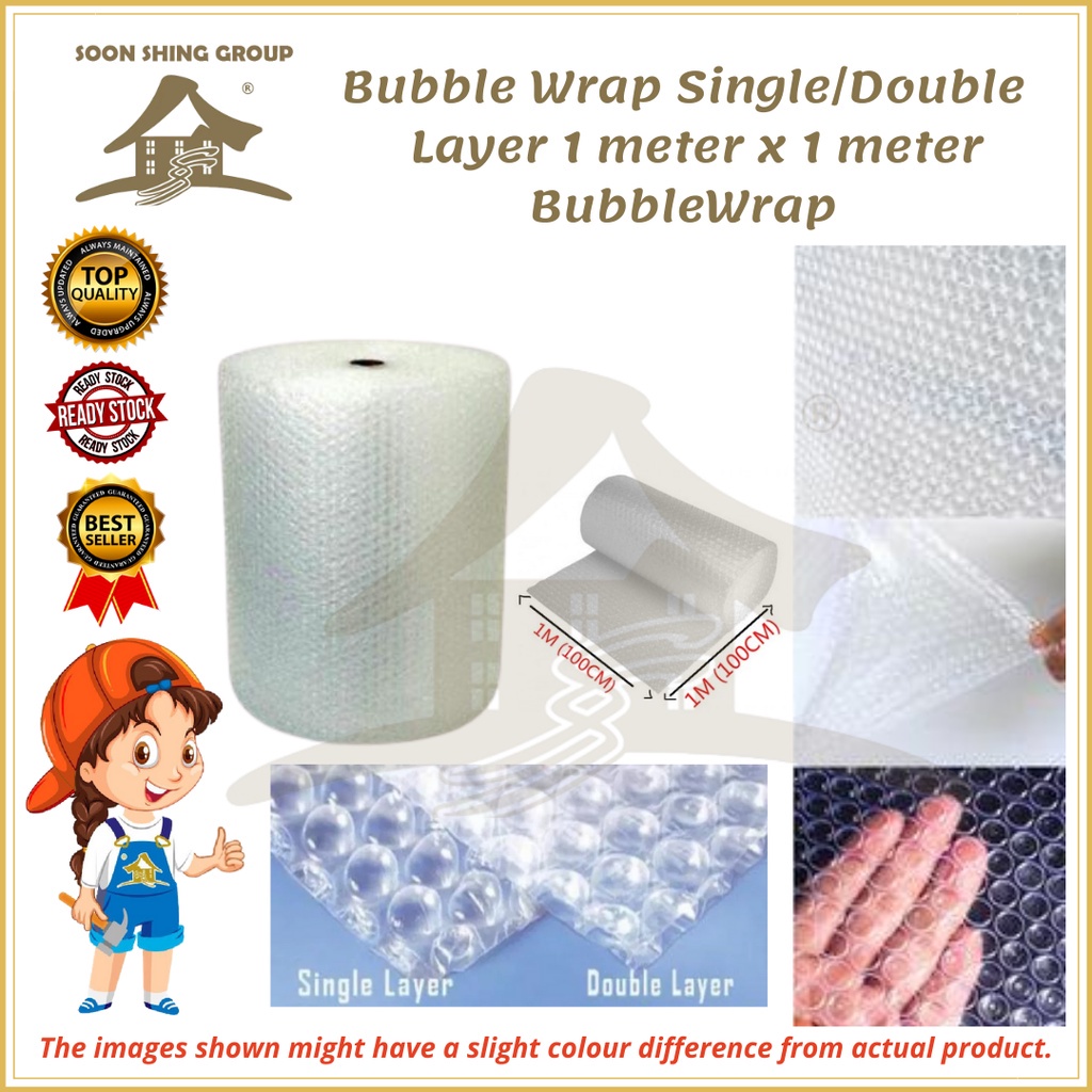 Bubble Wrap Single Double Layer Meter X Meter Bubblewrap Shopee