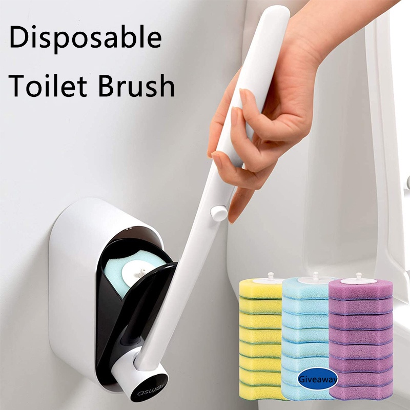 Ready Stock New Version Disposable Toilet Bowl Cleaner Brush Wall