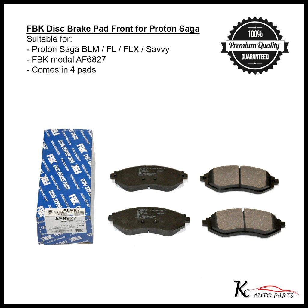 FBK AF6827 Disc Brake Pad Front For Proton Saga BLM FL FLX SAVVY