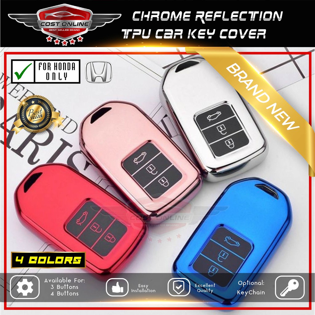 Honda City Hrv Brv Jazz Crv Accord Civic Chrome Reflection Tpu Car Key