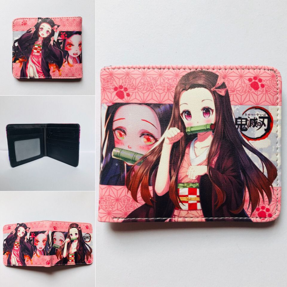 Anime Demon Slayer Wallet Fashion Pu Leather Purse Kamado Tanjirou