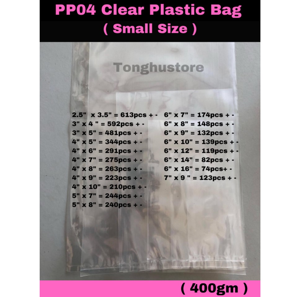 Pp Clear Plastic Bag Plastik Bungkus Jernih Gram Pack