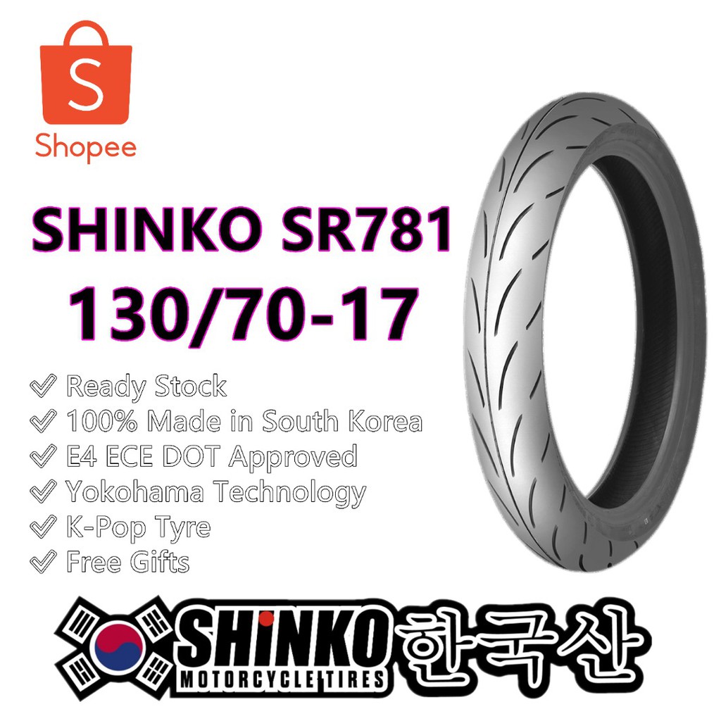 PROMOTION SHINKO TIRES TYRES TAYAR SR781 130 70 17 TUBELESS SPORT TIRE