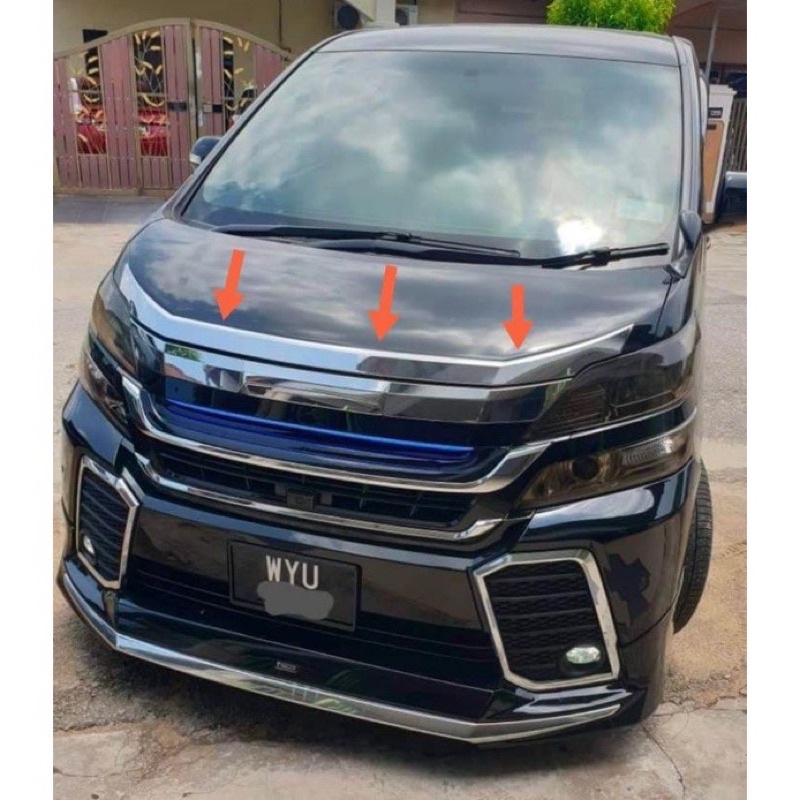 Toyota Vellfire 09 14 ANH 20 Front Bonnet Chrome Shopee Malaysia