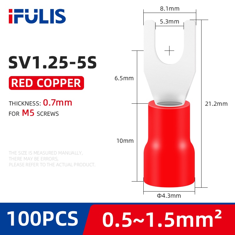 Sv Spade Terminals Insulated Cable Connector Electrical Wire Crimp Sv