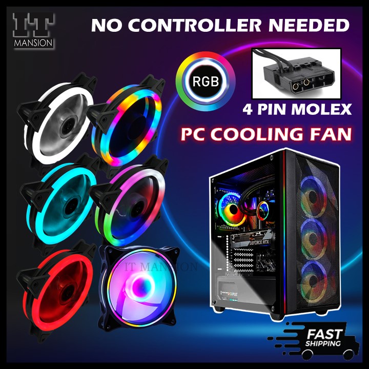 Rgb Pc Case Fan Pin Mm Cooling Fans Gaming Computer Led Cooler