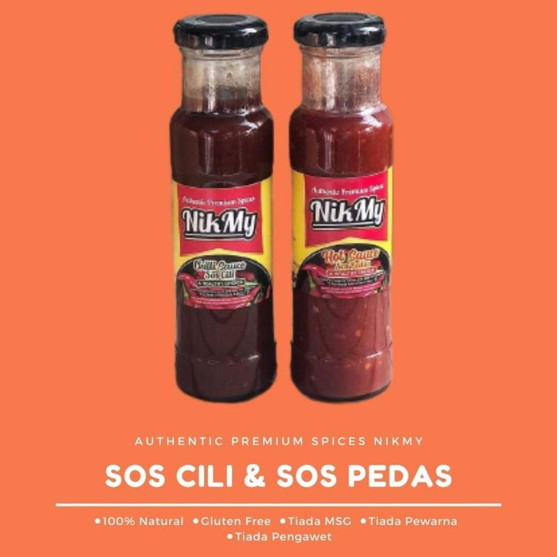 NikMy SOS CILI CHILI SAUCE SOS PEDAS HOT SAUCE Natural Bebas