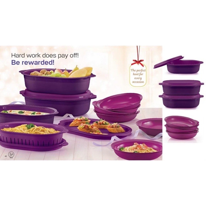 Tupperware Oval Server Set Plate O Bowl SET Shopee Malaysia