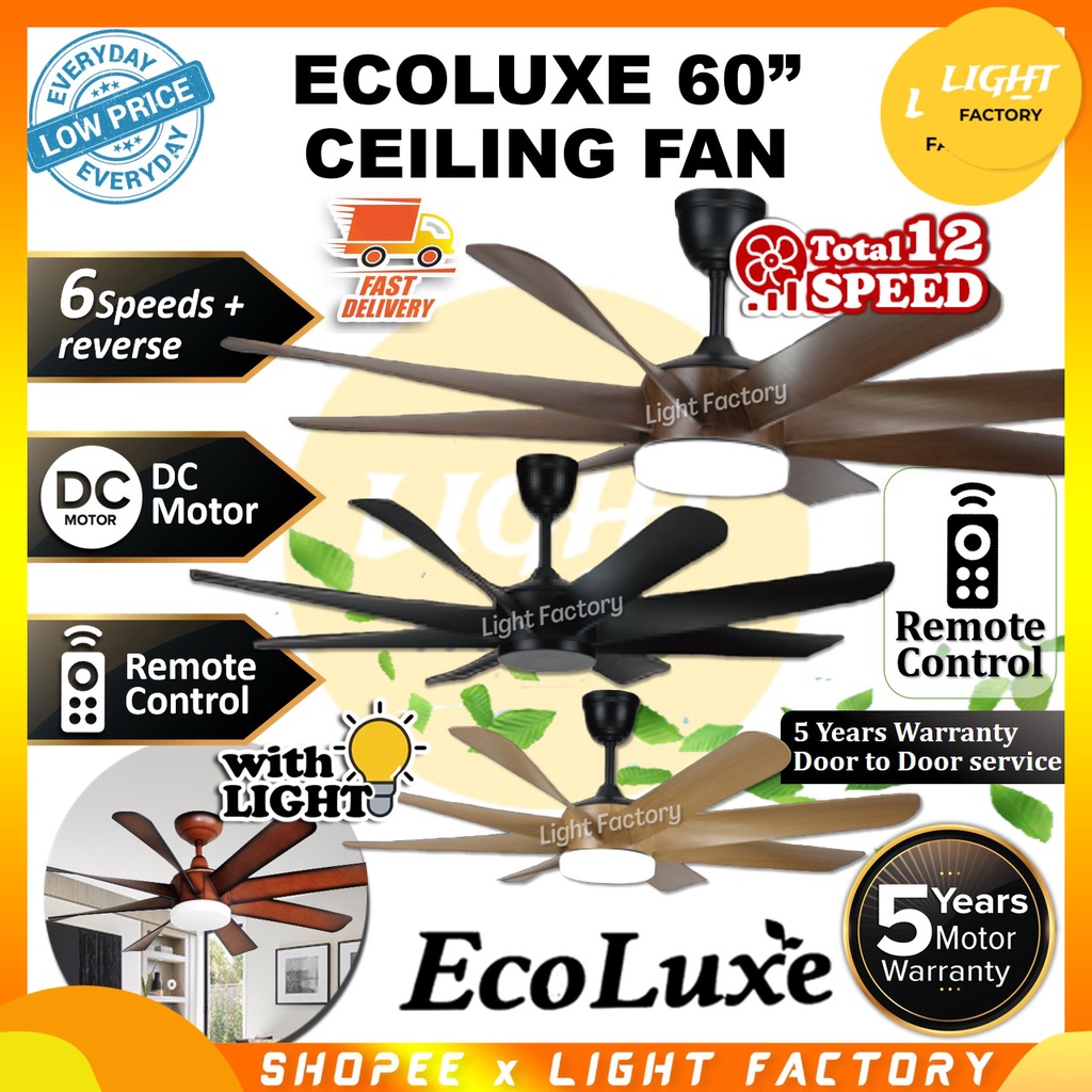 HOT ECOLUXE MAVA TROCA ELMARK 60 8 Blades DC Motor 6 Speed