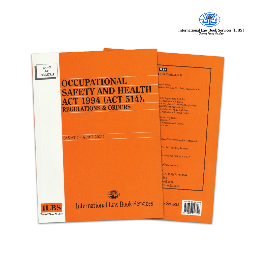 Ilbs Law Book Occupational Safety And Health Act Act