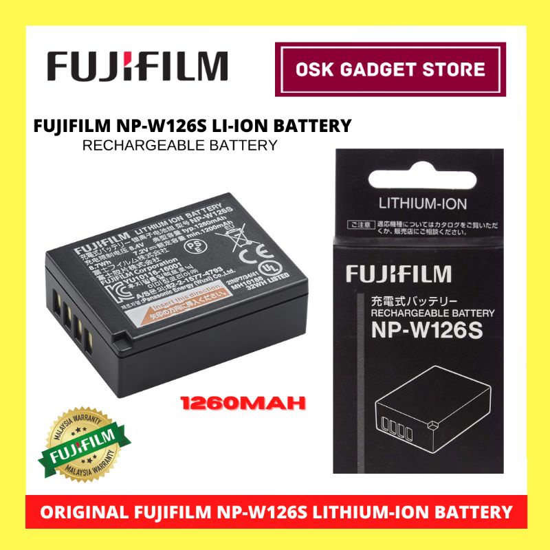 Fujifilm NP W126S Lithium Ion Battery New Imptoved Heat Management