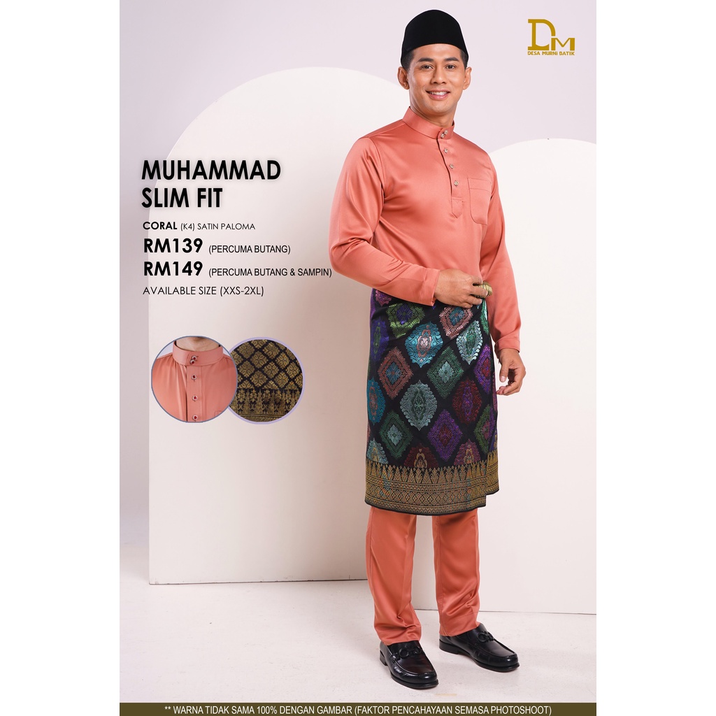 Baju Melayu Muhammad Slim Fit Shopee Malaysia