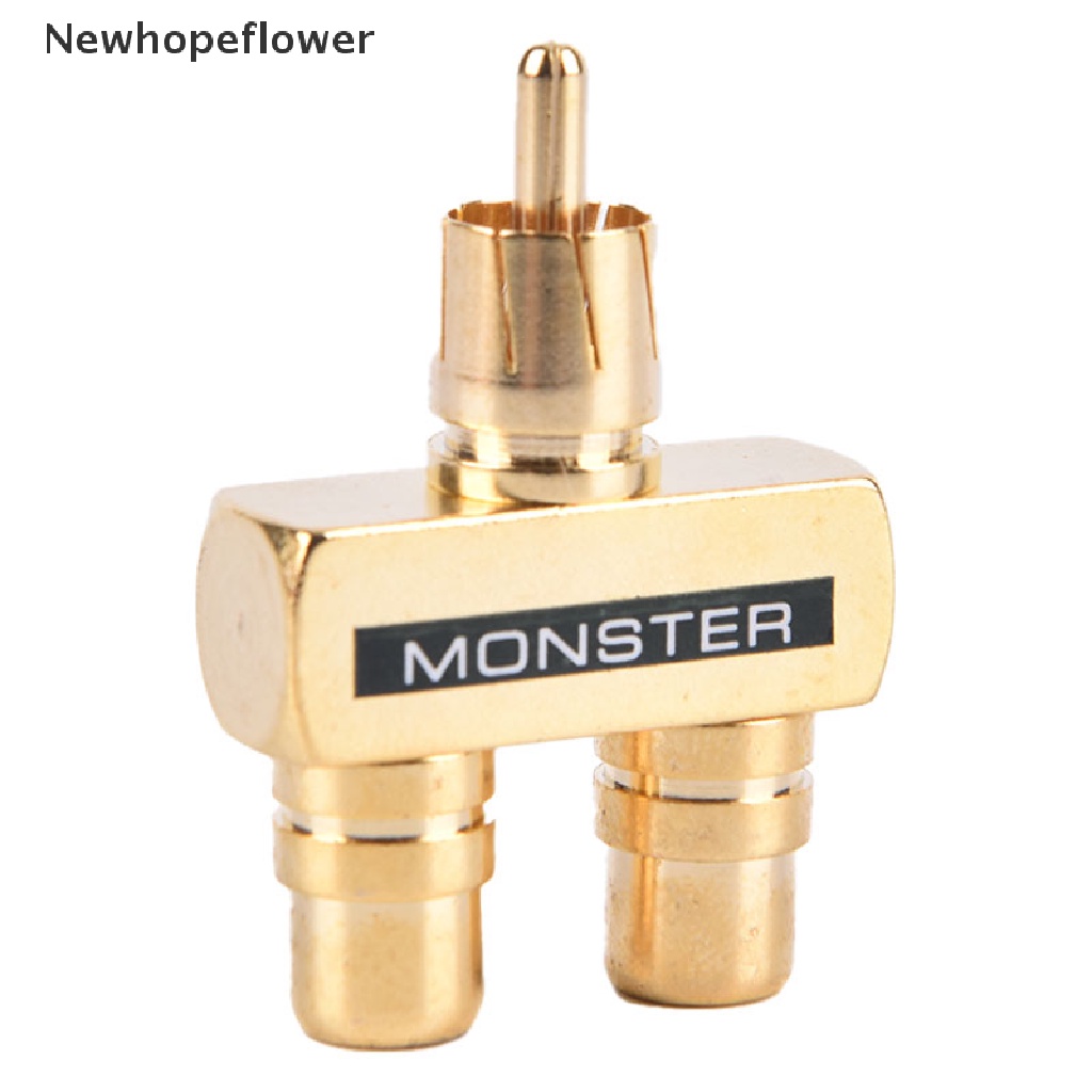 NFPH Copper Gold Plated RCA Audio Video Splitter 1 Male To 2 Female