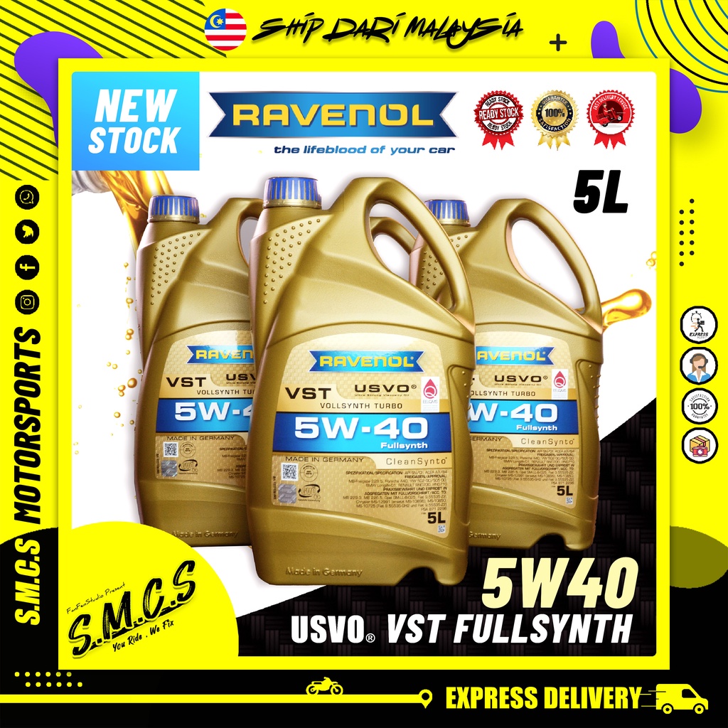 RAVENOL VST SAE 5W 40 USVO 𝟱𝗟 Fully Synthetic Engine Oil 100