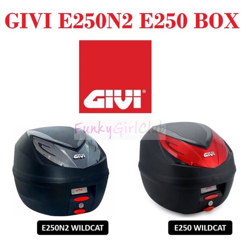 Wildcat GIVI E250N2 E250 Monolock Top Case E25 Red Reflector Black