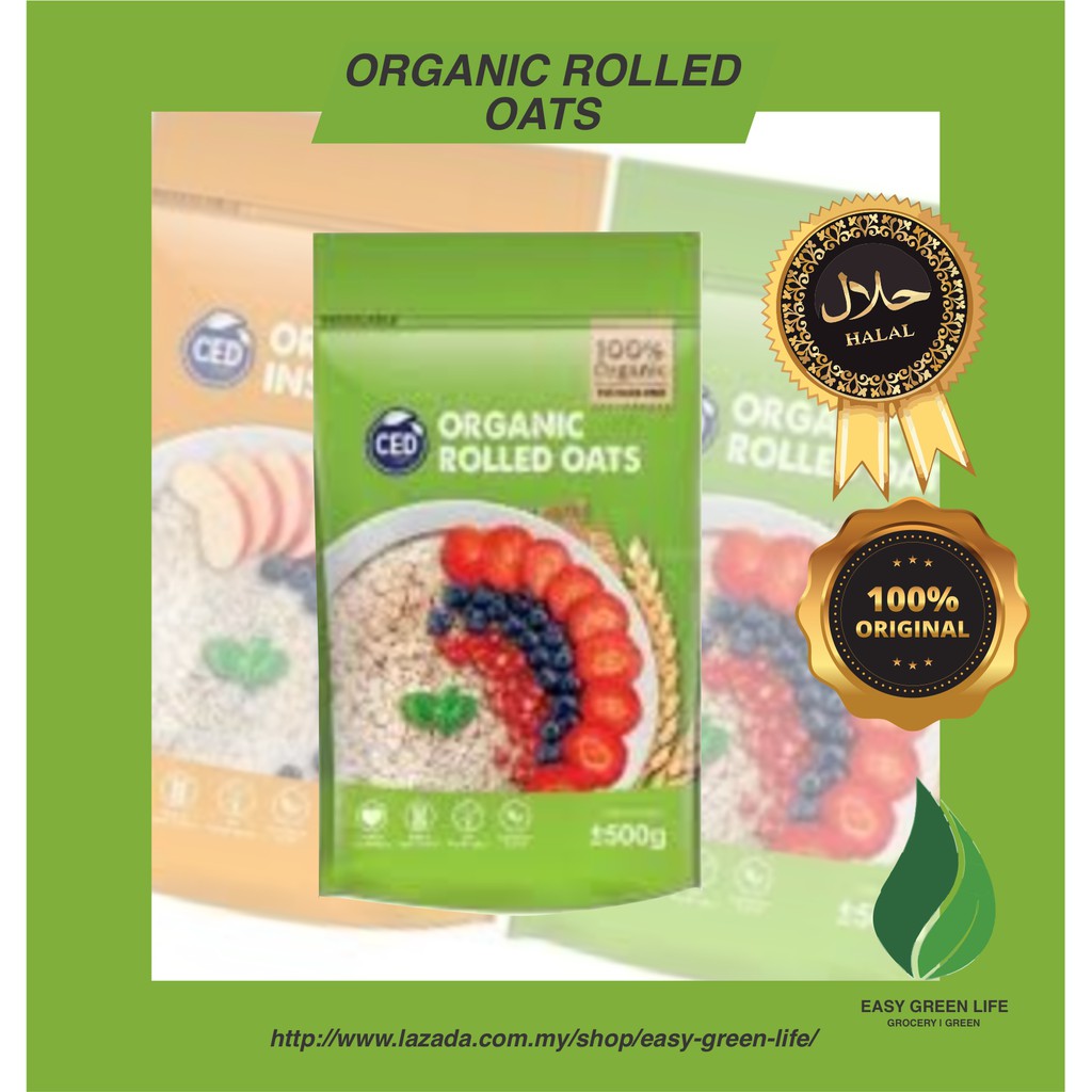 EGL CED 100 Organic Rolled Oats 500g Organik Rolled Bijiran HALAL