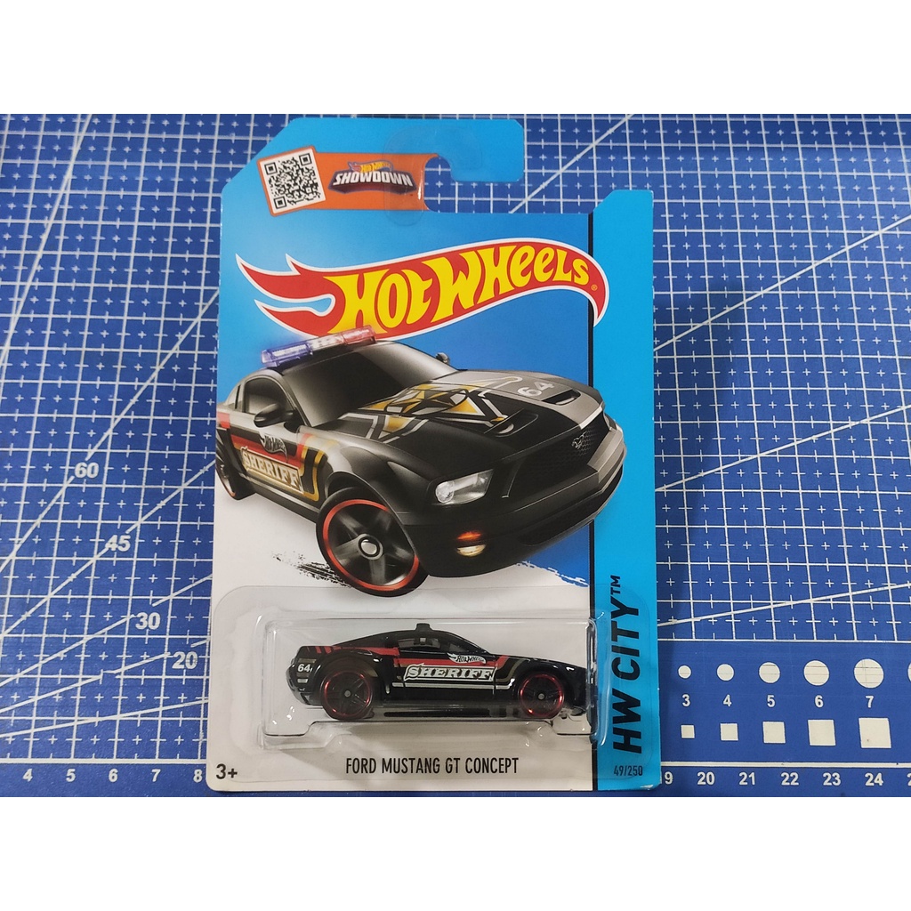 Hot Wheels Ford Mustang GT Concept White Black Sheriff Police AB