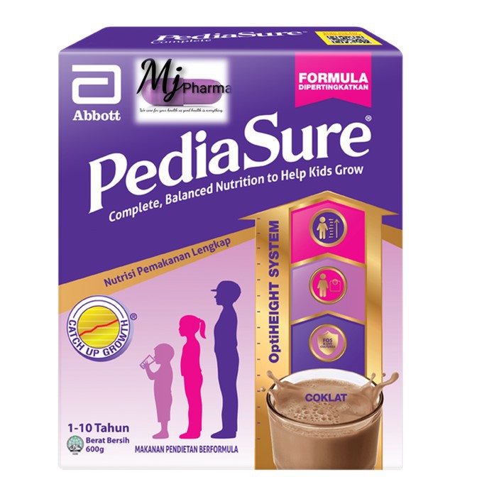 Abbott PediaSure 1 10 Tahun 600g Chocolate Vanilla Complete Balanced