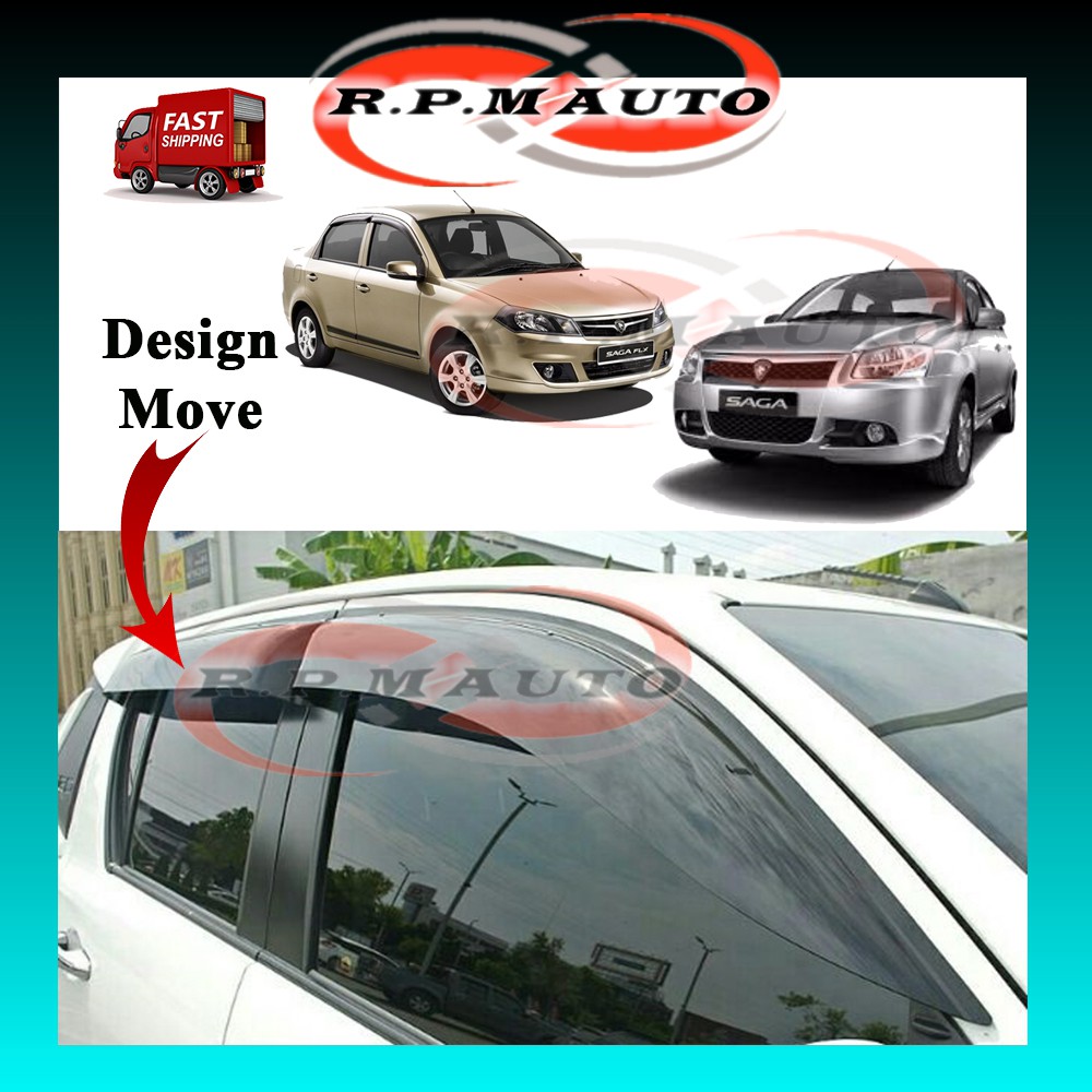 Pcs Air Press Saga Blm Flx Window Tingkap Kereta Door Visor Mugen