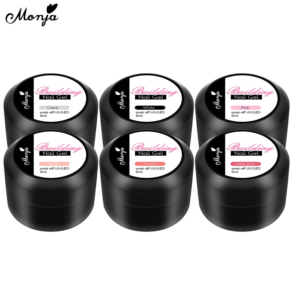 Monja Ml Non Stick Hand Solid Extension Nail Gel Clear Nude Pink Extension Gel Rhinestone Glue