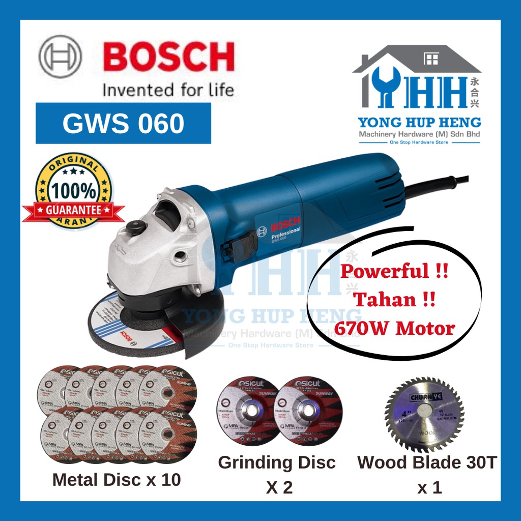 Bosch Gws Angle Grinder W C W Accessories Foc Types Of