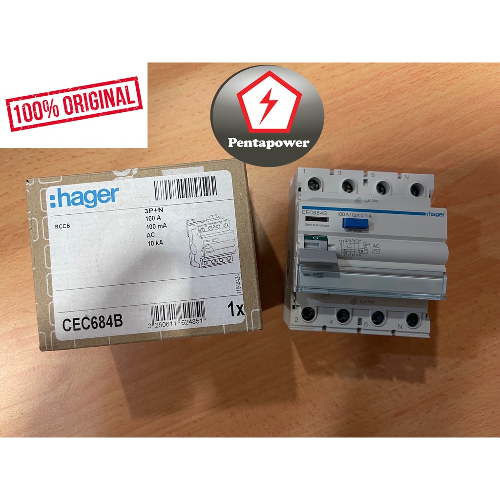 HAGER CEC684B 100A 4P 100MA 0 1A ELCB RCCB Shopee Malaysia