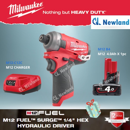 Milwaukee M12 FUEL SURGE 1 4 Hex Hydraulic Impact Driver M12 FQID