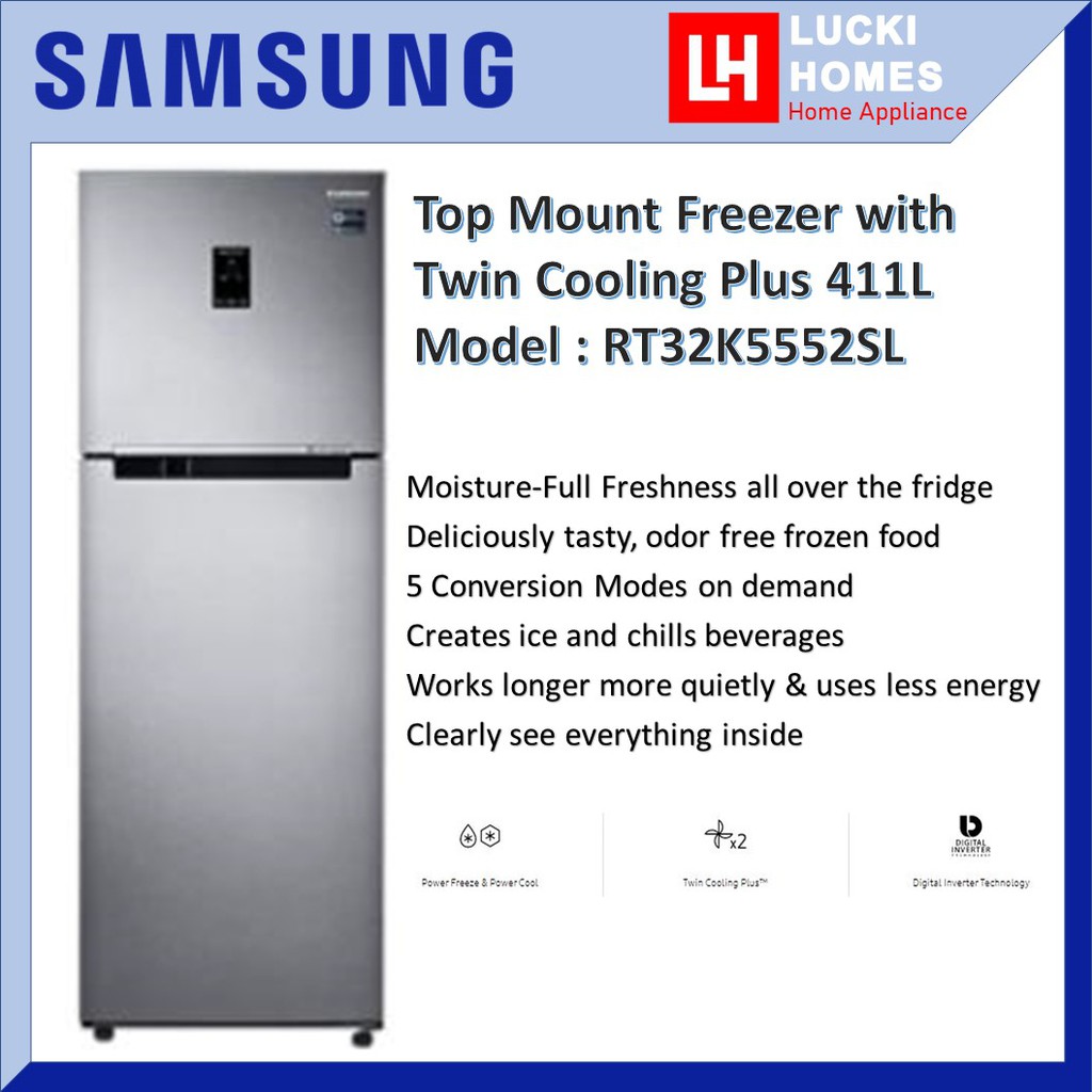 Samsung L Top Mount Freezer With Twin Cooling Plus Digital Inverter