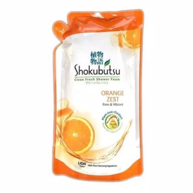 Shokubutsu Clean Fresh Shower Foam Refill Pack Orange Zest G