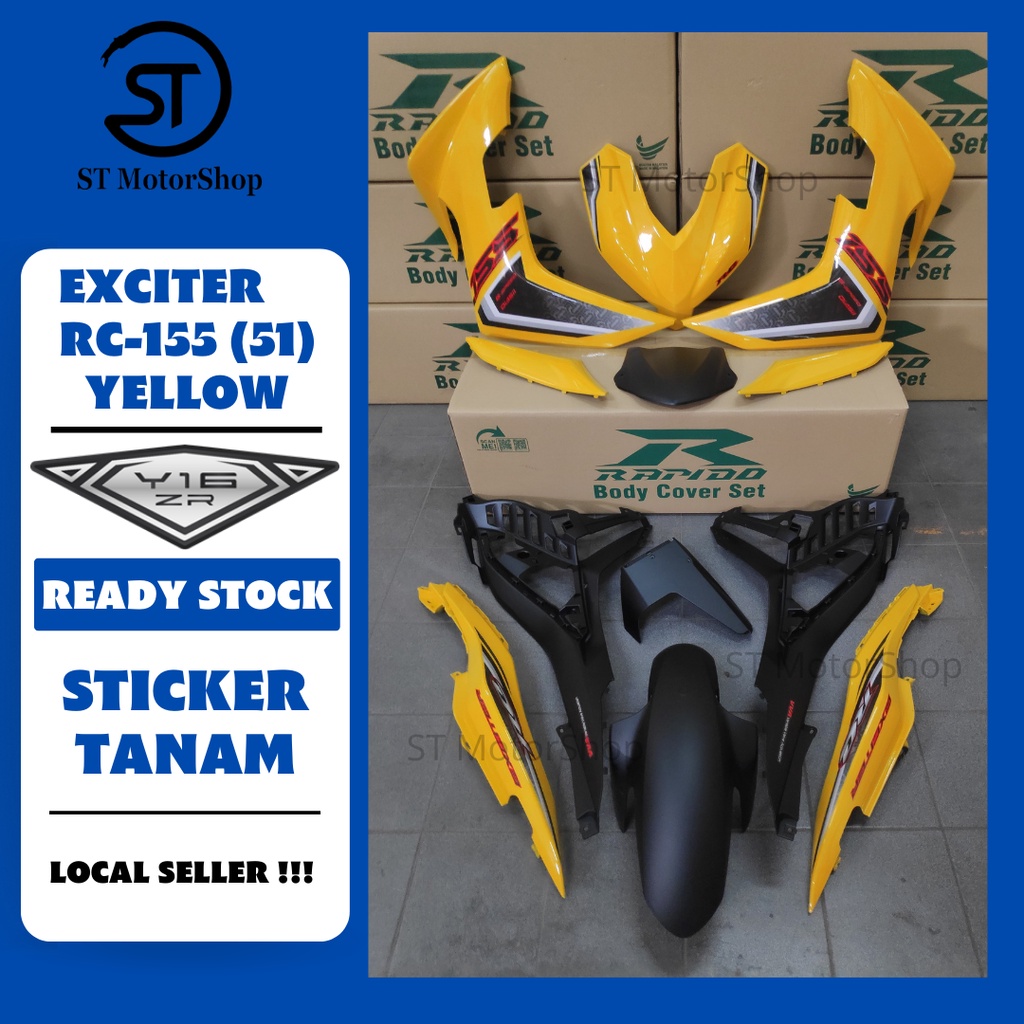 Yamaha Y Y Zr Exciter Rc Yellow Cover Set Sticker Tanam