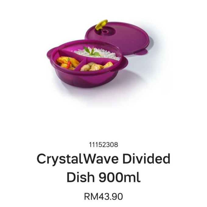 TUPPERWARE CRYSTALWAVE DIVIDED DISH 900ML Shopee Malaysia