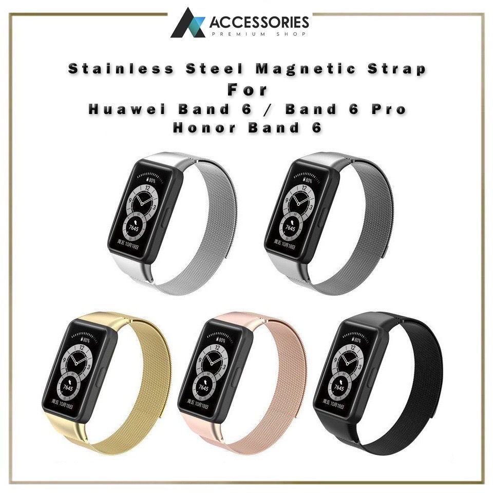 MY Stock Stainless Steel Magnetic Strap Huawei Band 6 For Honor