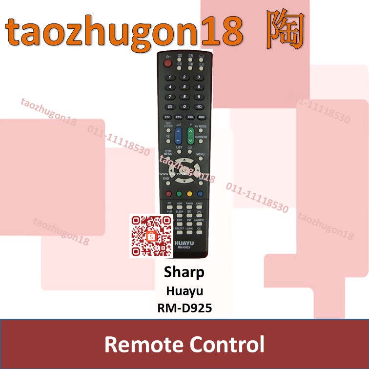 Sharp Huayu Rm D Led Lcd Tv Television Remote Control Televisyen