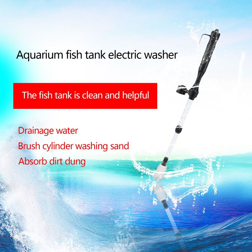 Aquarium Gravel Battery Fish Tank Vacuum Siphon Cleaner Pump Water