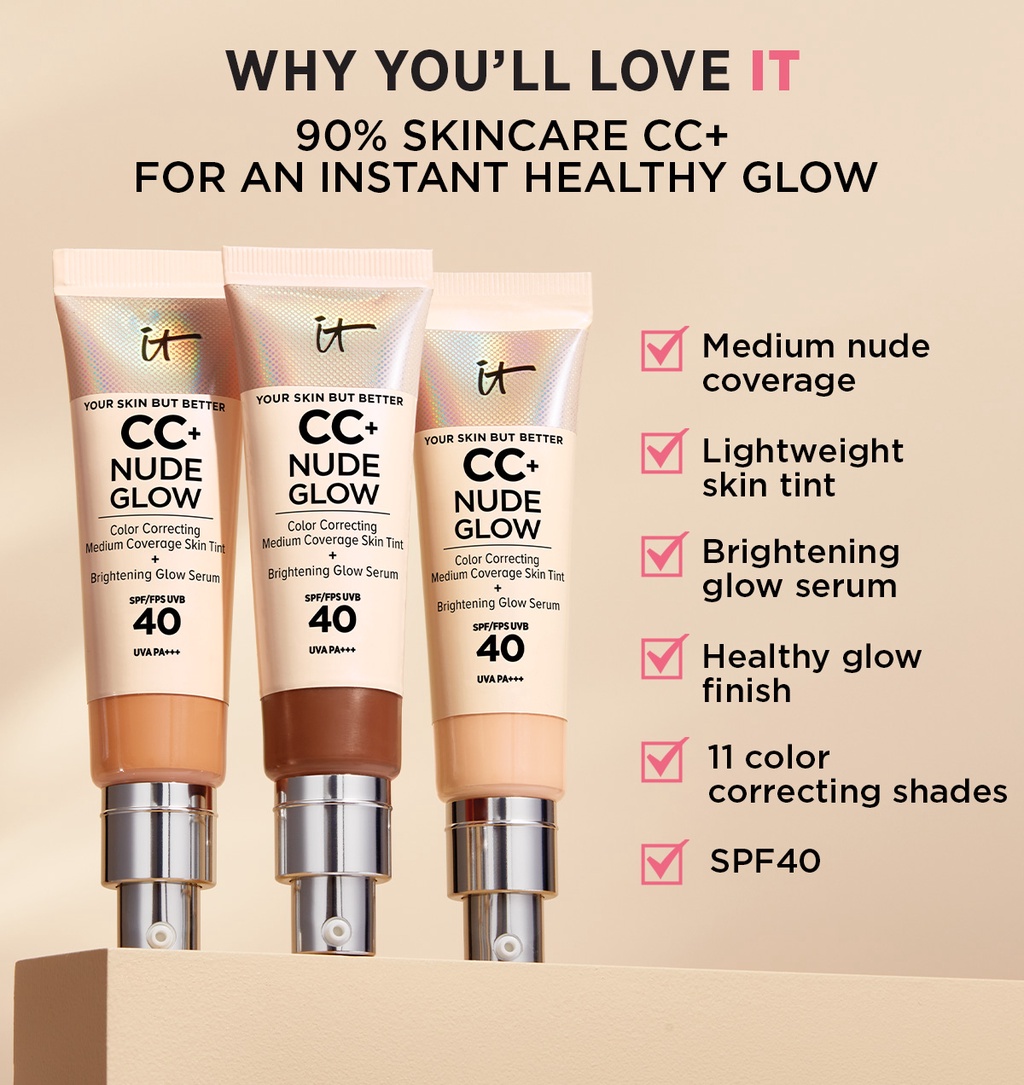 December Exclusive Set IT Cosmetics CC Nude Glow Foundation SPF40