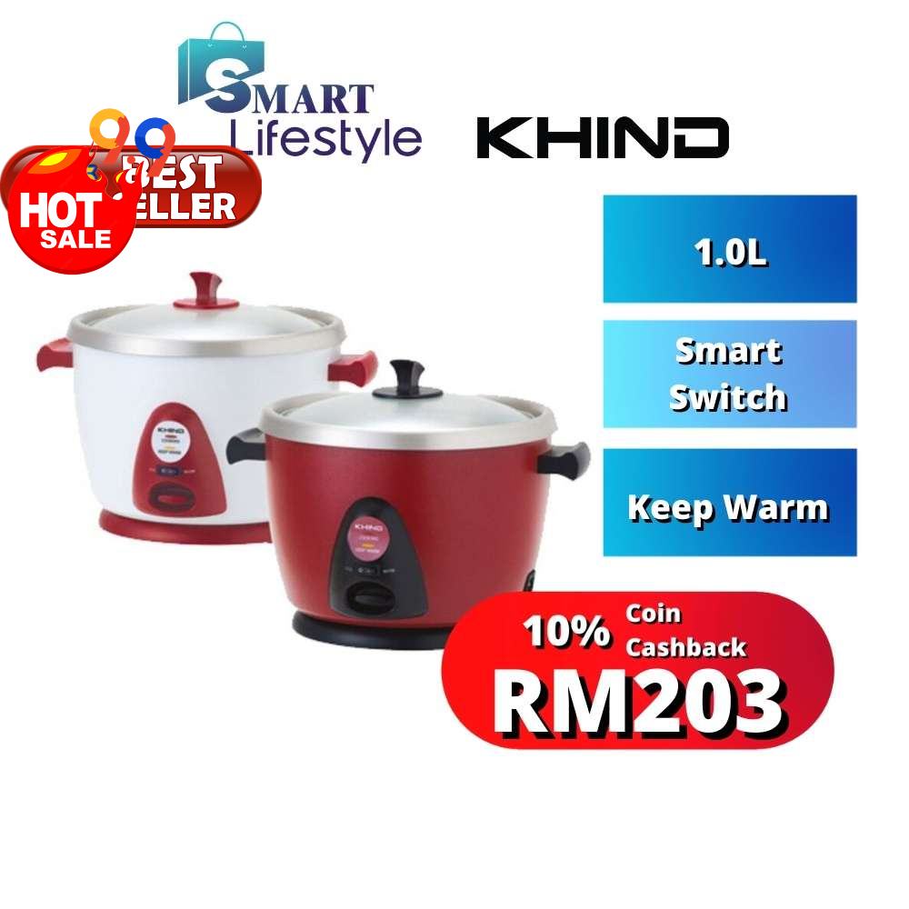 Khind Anshin Rice Cooker With Stainless Steel Inner Pot RC110M Random