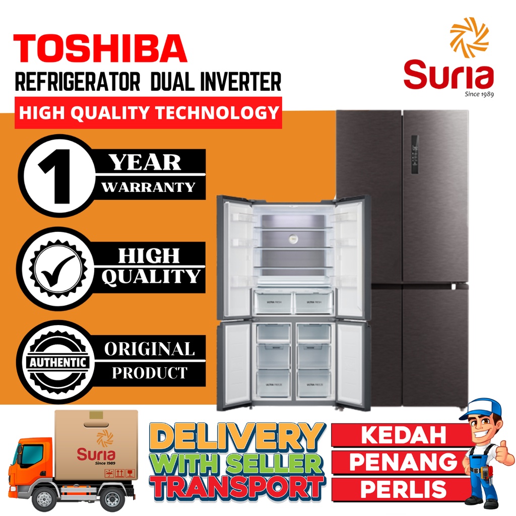 Free Delivery With Seller Transpo Toshiba Multi Door Refrigerator